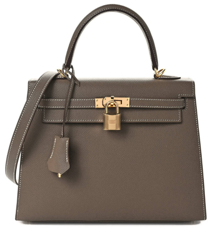 Hermes Kelly Epsom Sellier 25 Etoupe