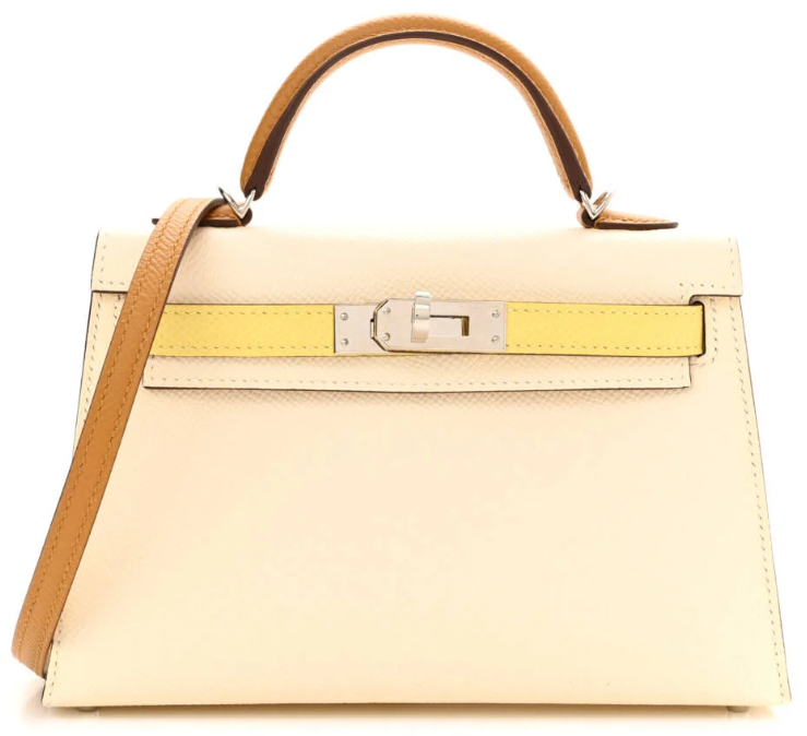 HERMES Epsom Mini Kelly Sellier 20 Nata Jaune Poussin Sesame